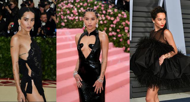 Sin duda, el color favorito de Zoe Kravitz para configurar tenidas glamorosas es el negro. En esta galería, recordamos algunas de sus apuestas más osadas. (Fotos: AFP)