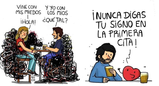 El ilustrador argentino 'Nico', refleja el lado más real -y gracioso- del inicio de una nueva relación en sus bocetos. ¡Te sentirás identificado! (Foto: IG/ @nicoilustraciones)