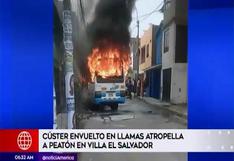 Lima: coaster atropella a un hombre y termina incendiándose en VES