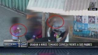 Niños son captados bebiendo cerveza junto a adultos [VIDEO]