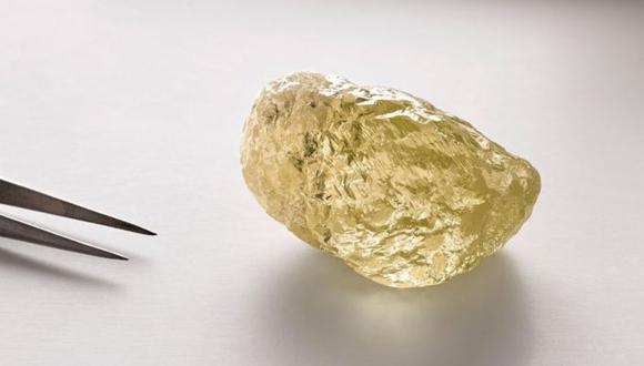 El diamante amarillo de 552 quilates fue encontrado en Canadá. Foto: COURTESY DOMINION DIAMOND MINES, vía BBC MUNDO
