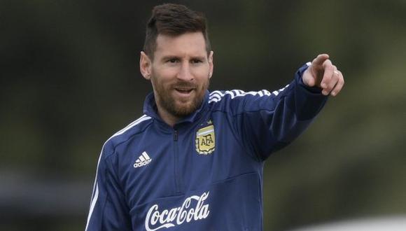 Lionel Messi en los entrenamientos de la selección argentina. (Foto: AFP)