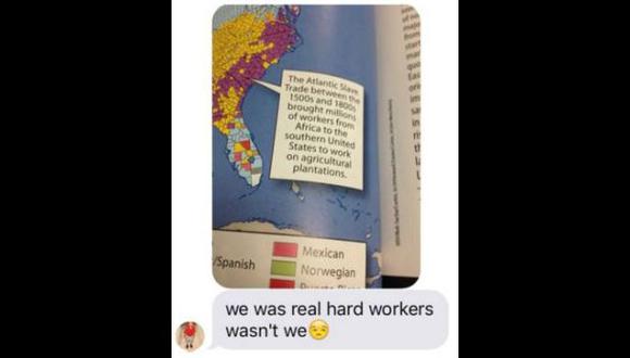 Texto escolar de Texas llama "trabajadores" a los esclavos