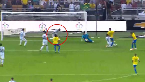 Argentina vs. Brasil: Otamendi salvó arco albiceleste del 1-0 con atajada sobre la línea | VIDEO. (Foto: Captura de Video)