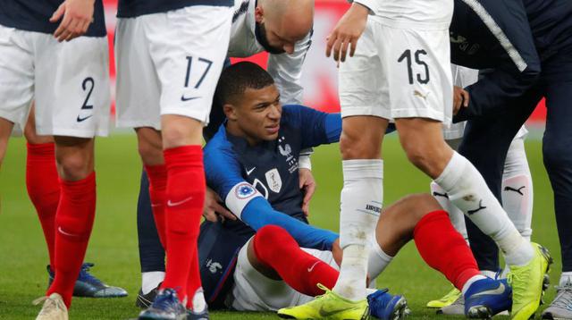 Kylian Mbappé se lesionó durante el cotejo amistoso entre Francia vs. Uruguay. (Foto: AFP)