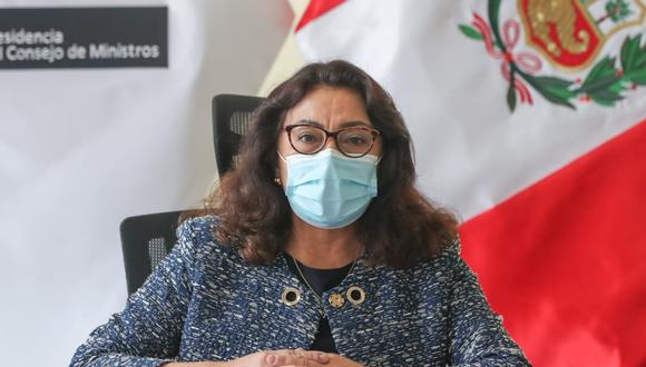 La jefa del Gabinete Ministerial Violeta Bermúdez destacó “el compromiso” de la titular del Ministerio de Salud y aseguró que tiene “toda la confianza” del Gobierno. (Foto: PCM)