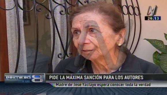 Madre de José Yactayo exige la máxima sanción para asesinos