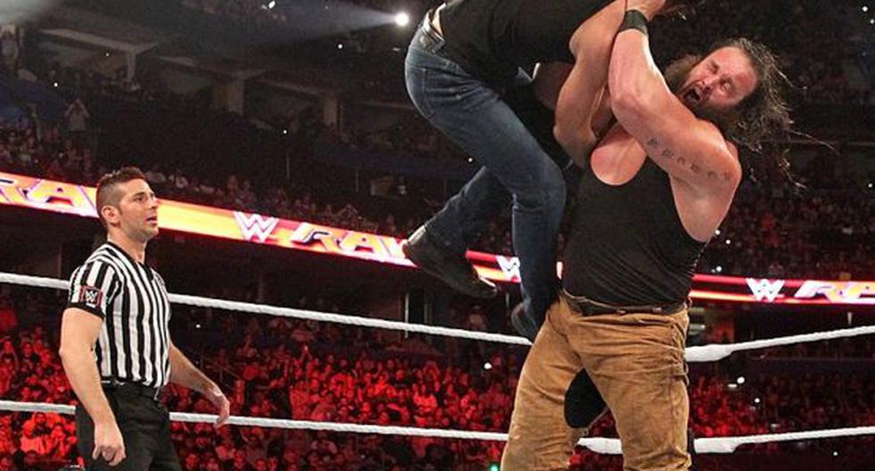 Así pelea Braun Strowman en WWE. En esta ocasión chocó con Dean Ambrose. (Foto: Internet)