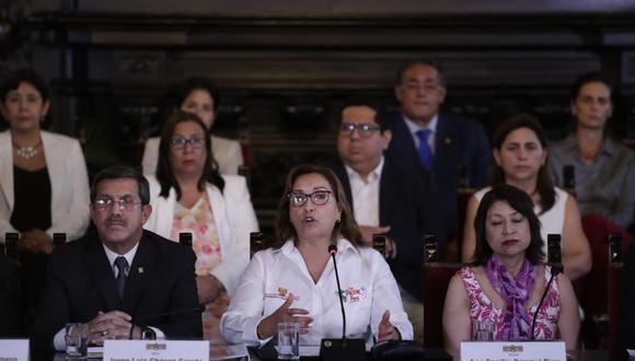La presidenta Dina Boluarte ofreció una conferencia de prensa en Palacio de Gobierno. (Foto: Hugo Pérez / @photo.gec)