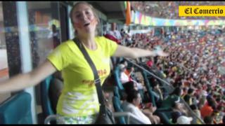 España vs. Holanda: "Miss fútbol" en las gradas del partido