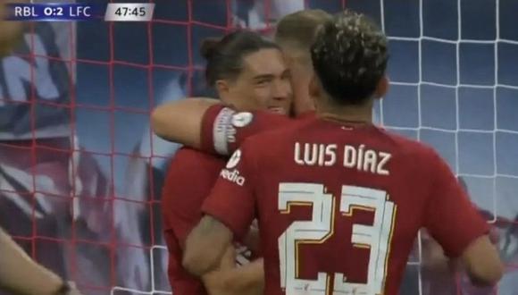 Doblete de Darwin Núñez para el 3-0 de Liverpool vs. RB Leipzig en amistoso de pretemporada. (Foto: ESPN)