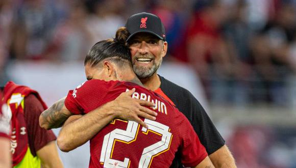 Darwin Núñez fue elogiado por Jürgen Klopp tras los cuatro goles a Leipzig. (Foto: Liverpool)