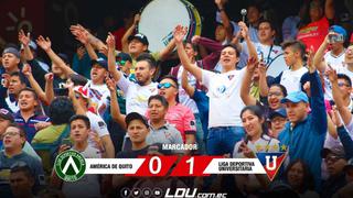 Liga de Quito venció 1-0 en su visita al América de Quito por la Serie A de Ecuador