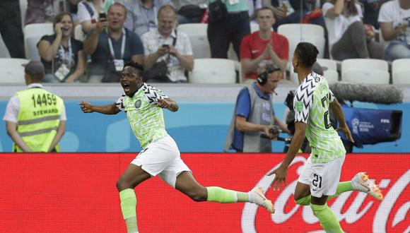 Con doblete de Ahmed Musa, Nigeria derrotó 2-0 a Islandia en el Grupo D del Mundial Rusia 2018. (Foto: AP)