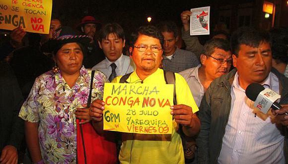 Wilfredo Saavaedra, vinculado al MRTA, fue uno de los l&iacute;deres de la protesta contra el proyecto minero Conga, en Cajamarca. (Foto: Archivo El Comercio)