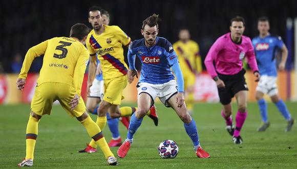 Así se está viviendo el Napoli - Barcelona mientras la escuadra italiana gana 1 a 0 en el San Paolo por la Champions League. (Getty)