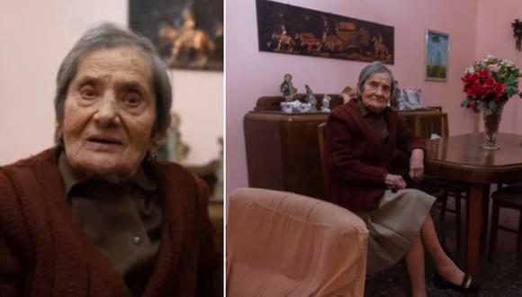 En esta imagen se aprecia a la mujer de 106 cuya familia ya falleció. (Foto: Adrián Escandar / Infobae)