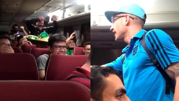 Un argentino enfrenta en Qatar a fanáticos mexicanos por polémico canto | Composición: @okdobleamarilla / Twitter