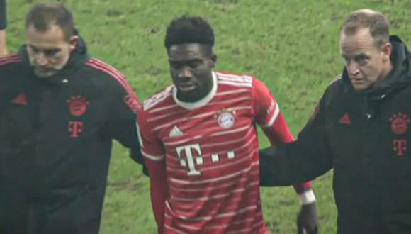 Alphonso Davies salió del partido de Bayern Múnich al minuto 64. (Captura: ESPN)