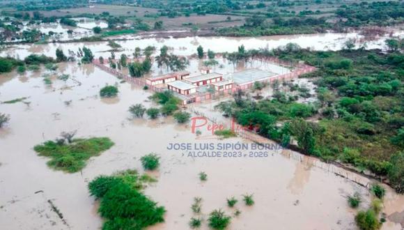 Varios sectores del distrito de Pacora, en Lambayeque, quedaron inundados por el desborde del río La Leche | Foto: Facebook / Municipalidad Distrital de Pacora