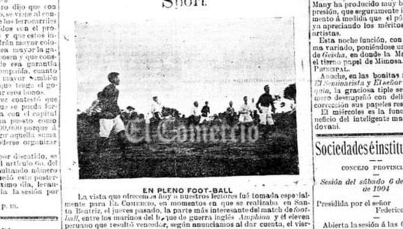 La primera foto de un partido de fútbol que se publicó en El Comercio. (Foto: Archivo)