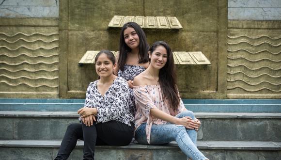 Marielena Velasco (26), Claudia Parisuaña, centro (23) y Melissa Medrano (26) hicieron su pasantía en el DIII-D, un reactor de fusión en San Diego, gracias al programa REPU. (Foto: Anthony Niño de Guzmán / El Comercio)