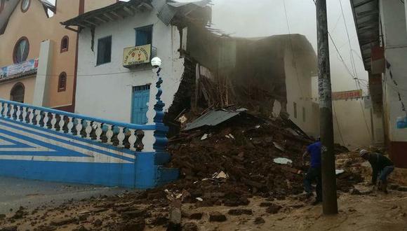 Cajamarca: casona se derrumba tras intensa lluvia en Chota [VIDEO]