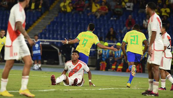 Los goles de Brasil ante Perú en el Sudamericano sub-20. Foto: AFP