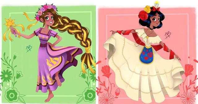 La artista mexicana Aida Sofia Barba ha sorprendido con la serie de ilustraciones "Princesas a la Mexicana" en redes sociales. (Ilustraciones: IG/ @aidasofiab)