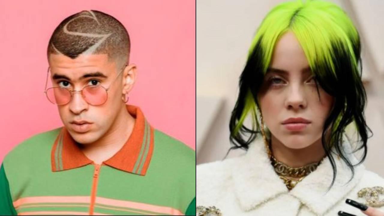 Esta semana, la plataforma de Spotify anunció quiénes fueron los artistas más escuchados de este año. A la izquierda está el puertorriqueño Bad Bunny y a la derecha Billie Eilish, ambos los artistas más escuchados este año 2020.