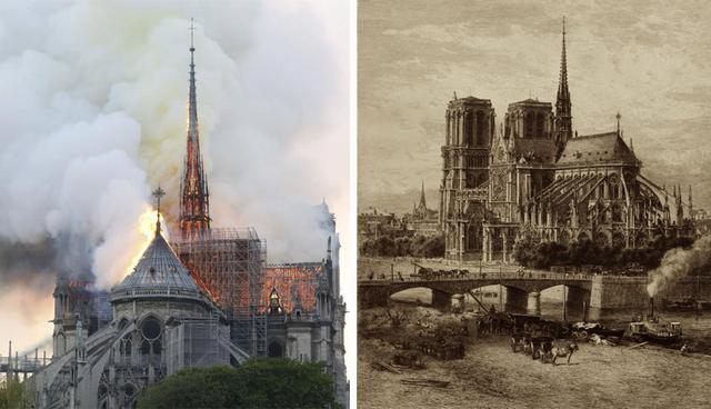La catedral de Notre Dame se construyó en París entre 1163 y 1345. Este 15 de abril, se reportó un incendio en su estructura, cuyas causas aún son desconocidas. (Foto: EFE/ Wikimedia Commons)
