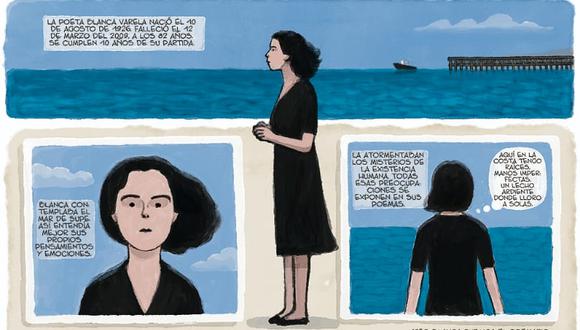 Cómic | "Ese puerto que amó Blanca Varela": Recordamos a la poeta con un cómic a 10 años de su fallecimiento. Guion: Aarón Ormeño Hurtado / Dibujos: Víctor Aguilar Rúa