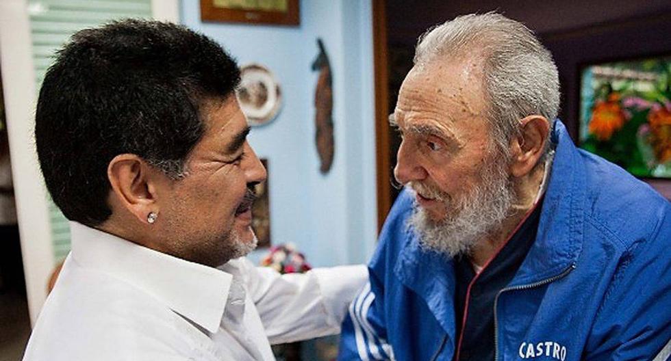 "Siempre tuvimos muy buena relación, muy buena amistad. Desde el primer día que viniste aquí con tu niña" en 1987, le recordó Castro a Maradona en una entrevista en 2005. (Foto: AFP)