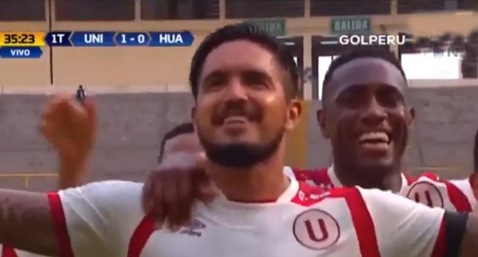 Juan Vargas puso en ventaja a Universitario con un golazo al minuto 36. (Foto: Captura)