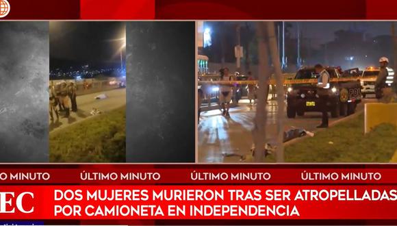 Dos mujeres murieron atropelladas por camioneta que invadió vía exclusiva del Metropolitano. (Foto: América Noticias)