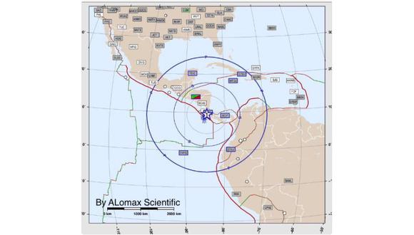 El epicentro del terremoto de Costa Rica se ubicó a 19 kilómetros al sur de la ciudad de Jaco. (Twitter)