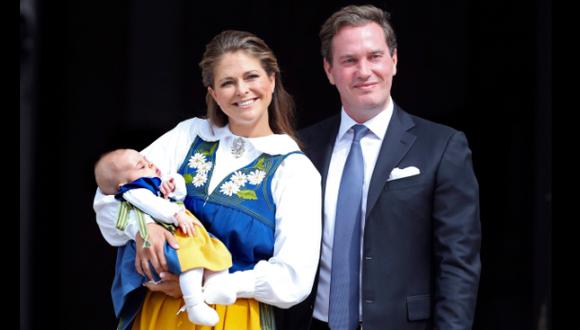 Magdalena de Suecia junto a su familia. (Reuters)