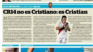 Cristian Benavente es bautizado como "CR14" por la prensa española