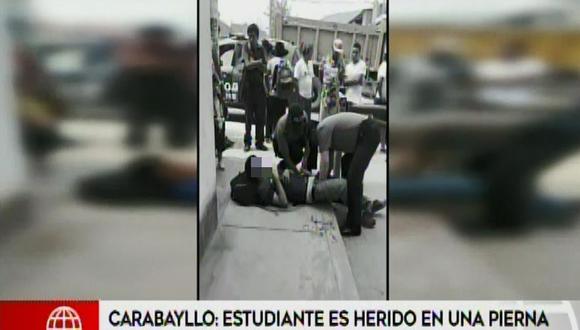 Estudiante resultó con una herida de bala en la pierna porque se resistió al robo de su celular (Captura: América Noticias)