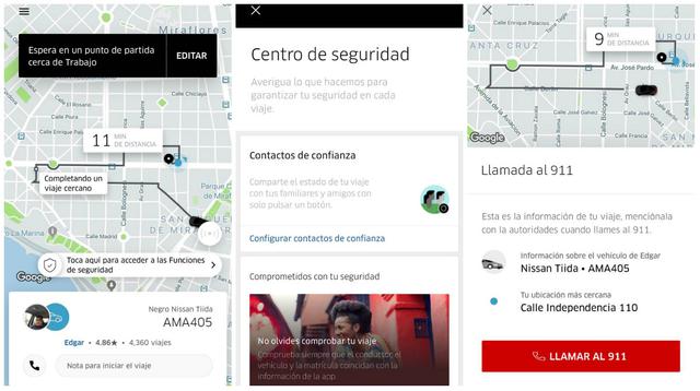 Uber anunció nuevas funciones para usuarios dentro de la aplicación: Llamada 911, contactos de confianza y centro de seguridad. Estas funcionalidades están disponibles para los usuarios, a través de un botón en forma de escudo que aparece en el mapa al iniciar cada viaje.