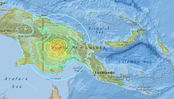 Terremoto de intensidad 7,5 sacude Papúa Nueva Guinea. (Foto: Captura)