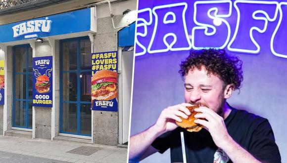 Fasfú Burgers, de Luisito Comunica, abrió local en Madrid, España.