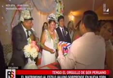 Pareja de peruanos sorprende en USA al casarse al estilo wanka