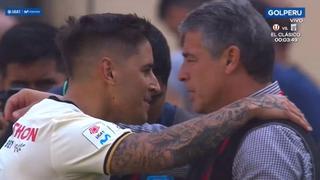 Universitario vs. Alianza Lima: Hohberg se acercó al banquillo íntimo para saludar a Pablo Bengoechea | VIDEO