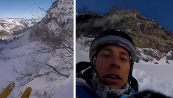 Esquiador se salvó de morir tras caer a un abismo de más de 45 metros de profundidad. (Foto: @devin.stratton en Instagram)