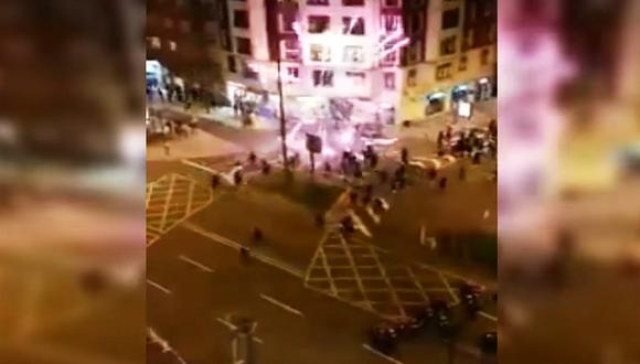 Un policía murió tras altercados antes del Athletic-Spartak en Bilbao. (Captura de video)