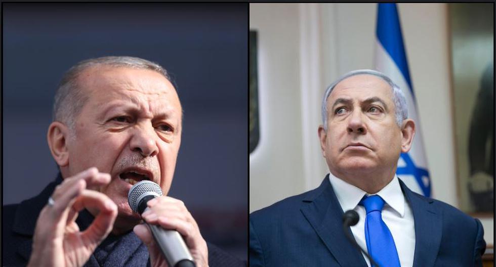 El presidente de Turquía, Recep Tayyip Erdoğan, y el presidente de Israel, Benjamín Netanyahu. (Foto: EFE)