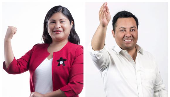 Grace Baquerizo (Juntos por el Perú) y Pedro Morales (Acción Popular) debatieron este martes en El Comercio. (Composición: GEC)