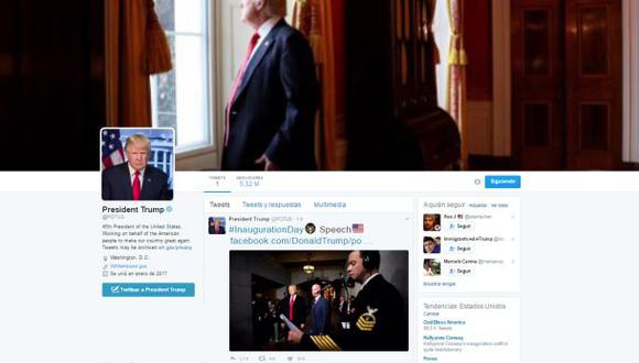 Donald Trump asume cuenta Twitter de la presidencia de EE.UU.