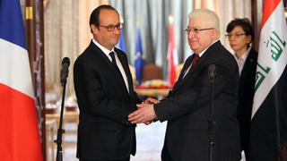 Hollande llegó a Bagdad en visita de apoyo al gobierno de Iraq